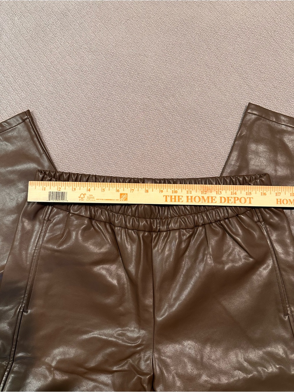 Brown Faux Leather cropped Pants NWT - Picture 6 of 10